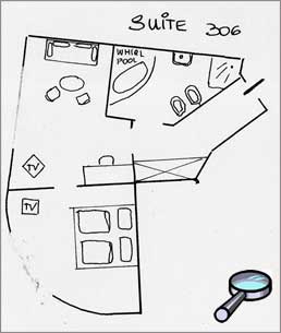 Grundrissplan Suite 306 im Hotel Mosser